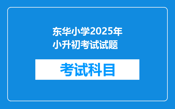 东华小学2025年小升初考试试题