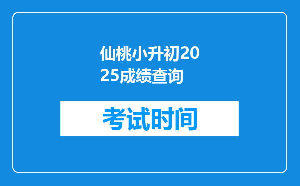 仙桃小升初2025成绩查询