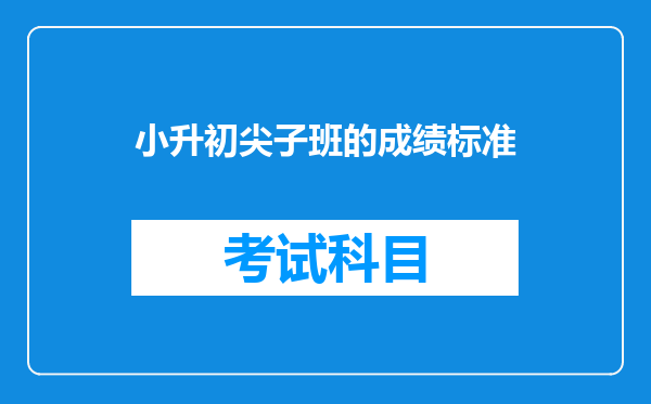 小升初尖子班的成绩标准