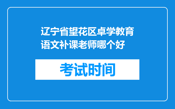 辽宁省望花区卓学教育语文补课老师哪个好