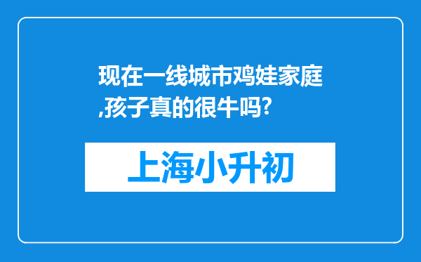 现在一线城市鸡娃家庭,孩子真的很牛吗?