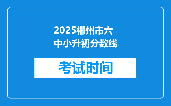 2025郴州市六中小升初分数线