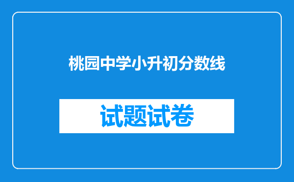 桃园中学小升初分数线