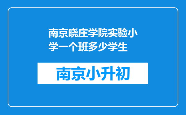 南京晓庄学院实验小学一个班多少学生