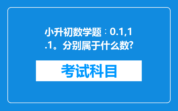 小升初数学题∶0.1,1.1。分别属于什么数?