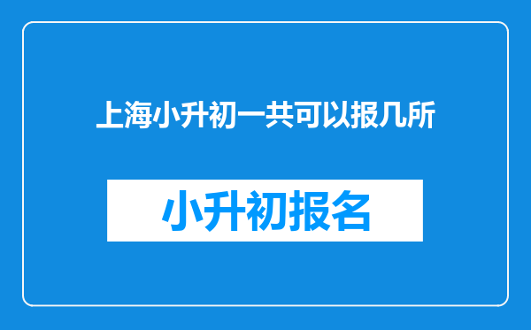 上海小升初一共可以报几所