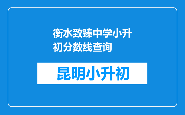 衡水致臻中学小升初分数线查询