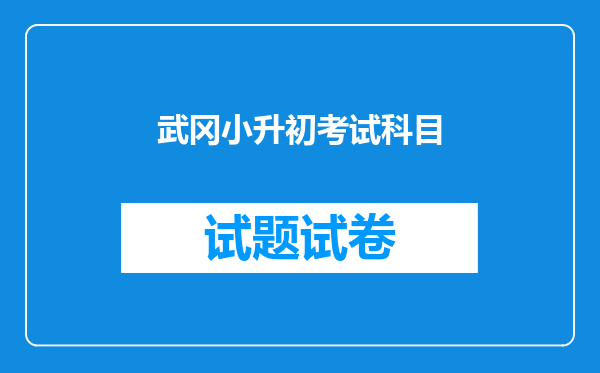 武冈小升初考试科目