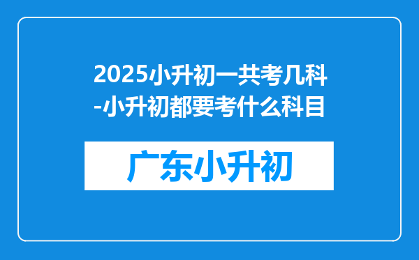 2025小升初一共考几科-小升初都要考什么科目