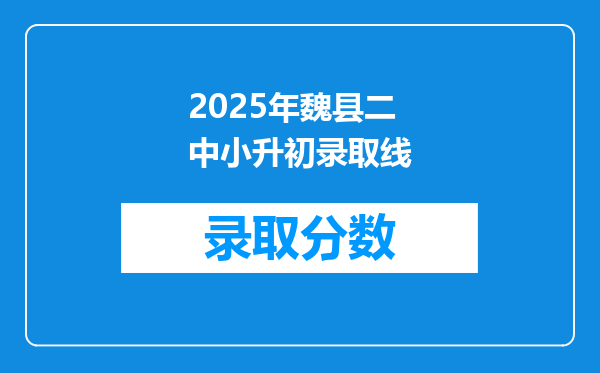 2025年魏县二中小升初录取线