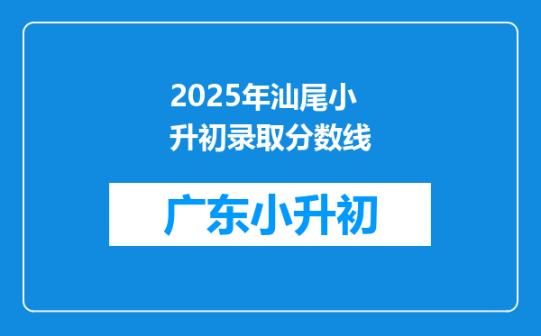 2025年汕尾小升初录取分数线