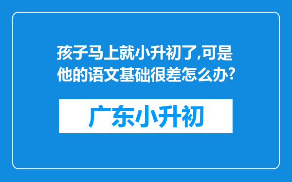 孩子马上就小升初了,可是他的语文基础很差怎么办?