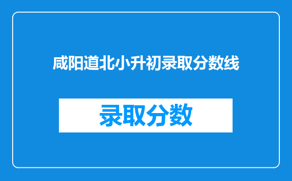 咸阳道北小升初录取分数线