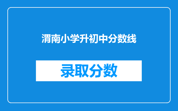 渭南小学升初中分数线