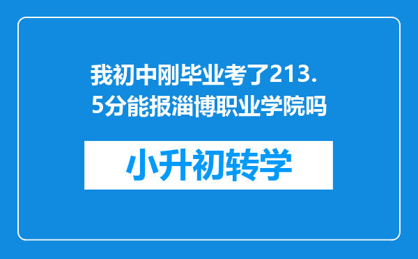 我初中刚毕业考了213.5分能报淄博职业学院吗