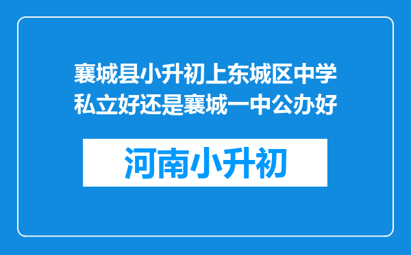 襄城县小升初上东城区中学私立好还是襄城一中公办好