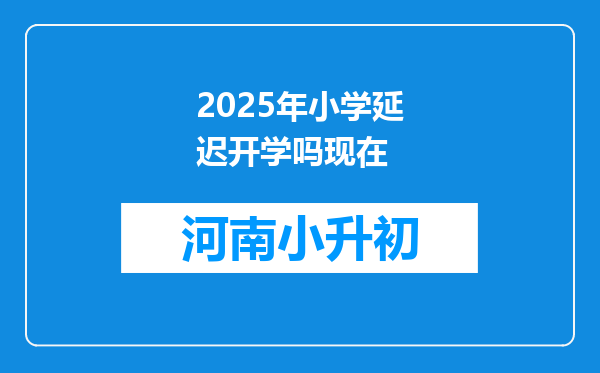 2025年小学延迟开学吗现在