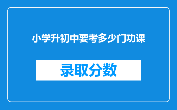 小学升初中要考多少门功课