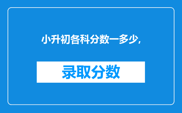 小升初各科分数一多少,