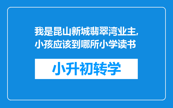 我是昆山新城翡翠湾业主,小孩应该到哪所小学读书