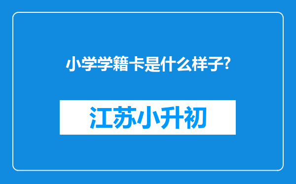 小学学籍卡是什么样子?