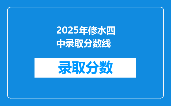 2025年修水四中录取分数线