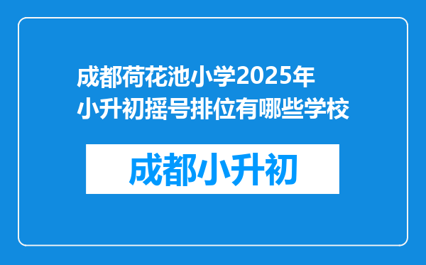 成都荷花池小学2025年小升初摇号排位有哪些学校