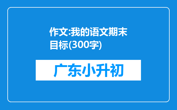 作文:我的语文期末目标(300字)