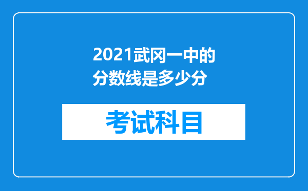 2021武冈一中的分数线是多少分