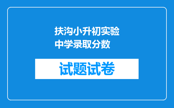 扶沟小升初实验中学录取分数