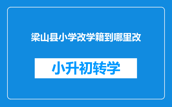 梁山县小学改学籍到哪里改