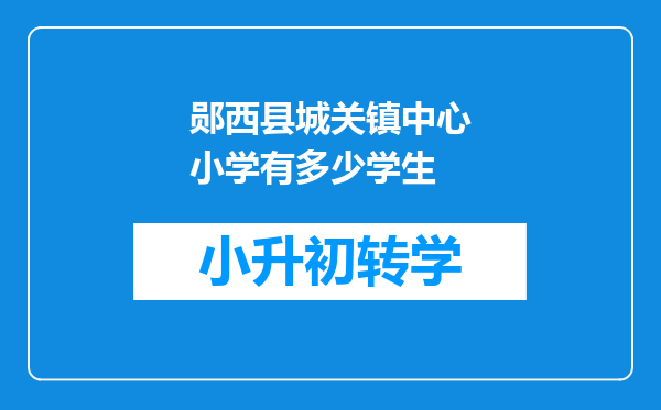 郧西县城关镇中心小学有多少学生