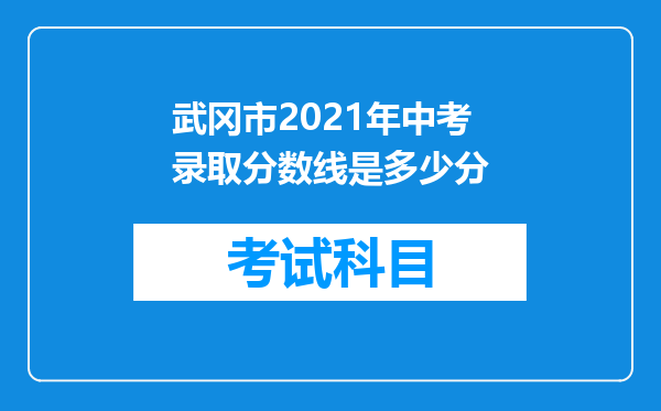 武冈市2021年中考录取分数线是多少分