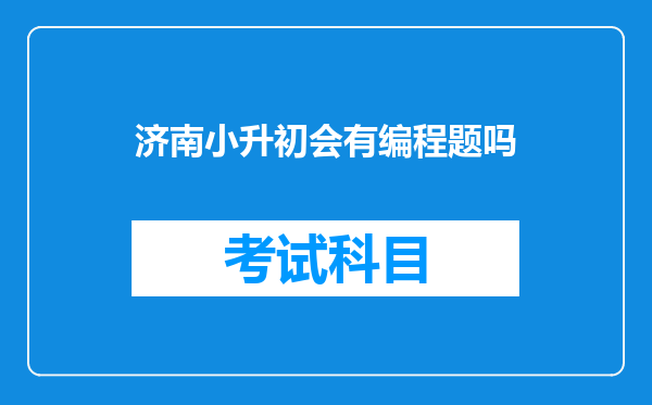 济南小升初会有编程题吗