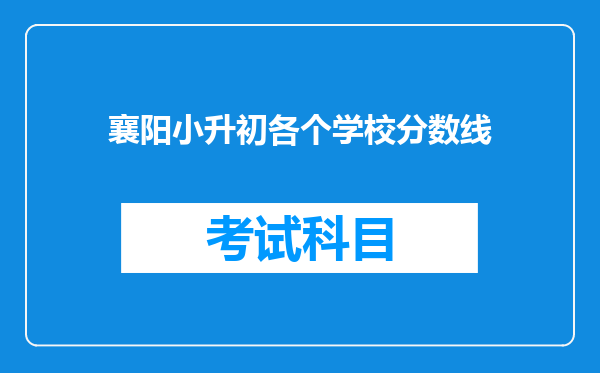 襄阳小升初各个学校分数线