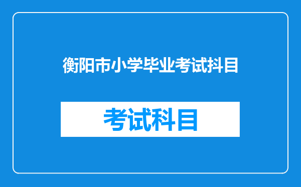 衡阳市小学毕业考试抖目