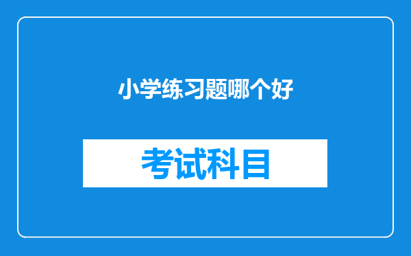 小学练习题哪个好