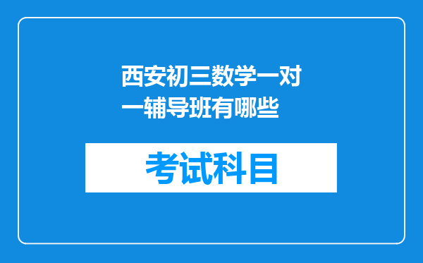 西安初三数学一对一辅导班有哪些