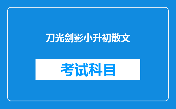 刀光剑影小升初散文