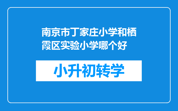 南京市丁家庄小学和栖霞区实验小学哪个好