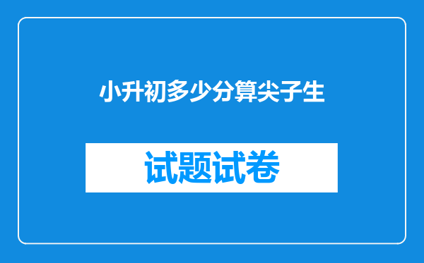 小升初多少分算尖子生