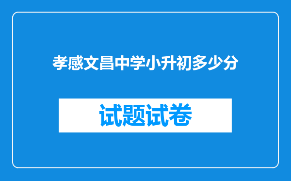 孝感文昌中学小升初多少分