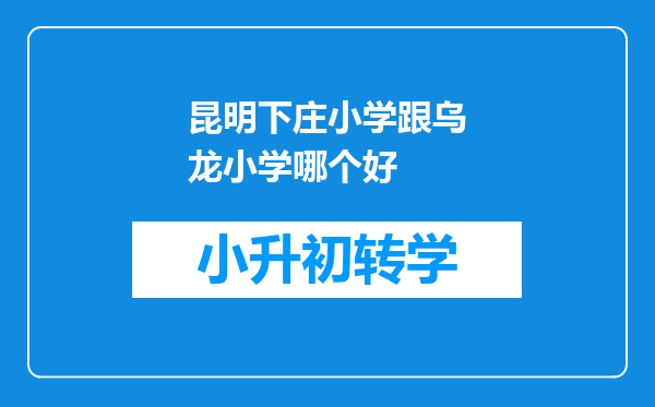 昆明下庄小学跟乌龙小学哪个好