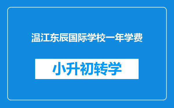 温江东辰国际学校一年学费