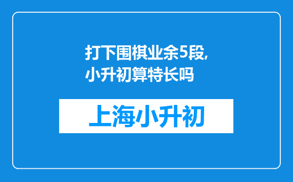 打下围棋业余5段,小升初算特长吗