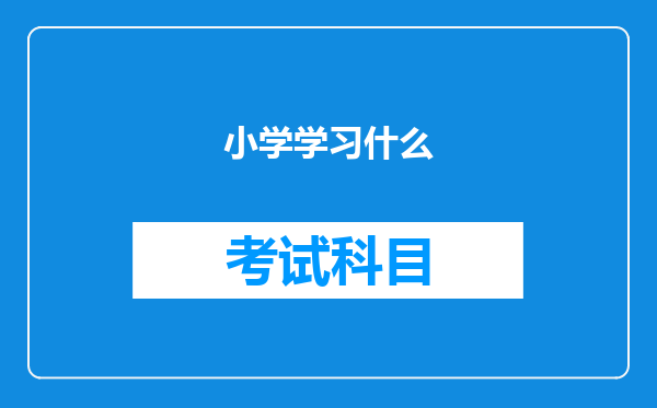 小学学习什么