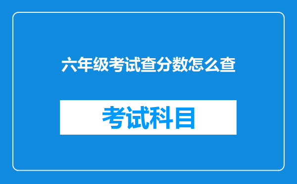 六年级考试查分数怎么查