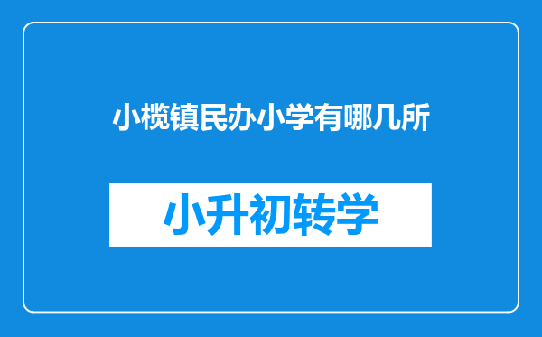 小榄镇民办小学有哪几所