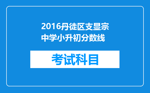 2016丹徒区支显宗中学小升初分数线