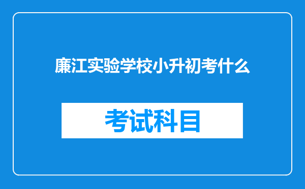 廉江实验学校小升初考什么